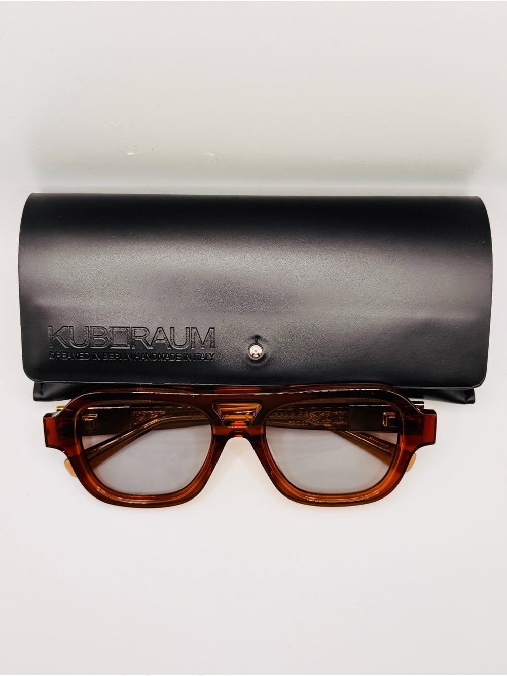 Kuboraum Maske S6 Amber Gold Rectangular Sunglasses 53□20 Handmade Italy - Picture 6 of 6